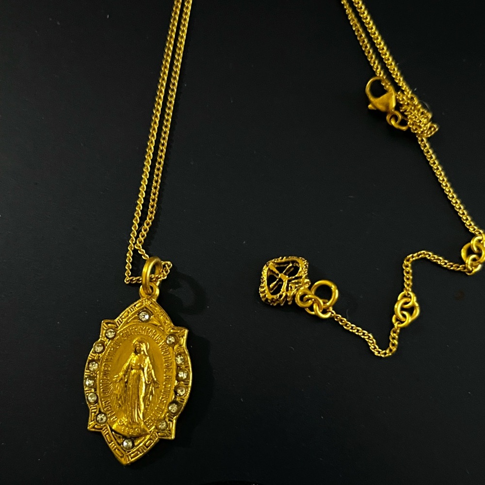 Virgins Saints & Angels Gold Medallion Necklace